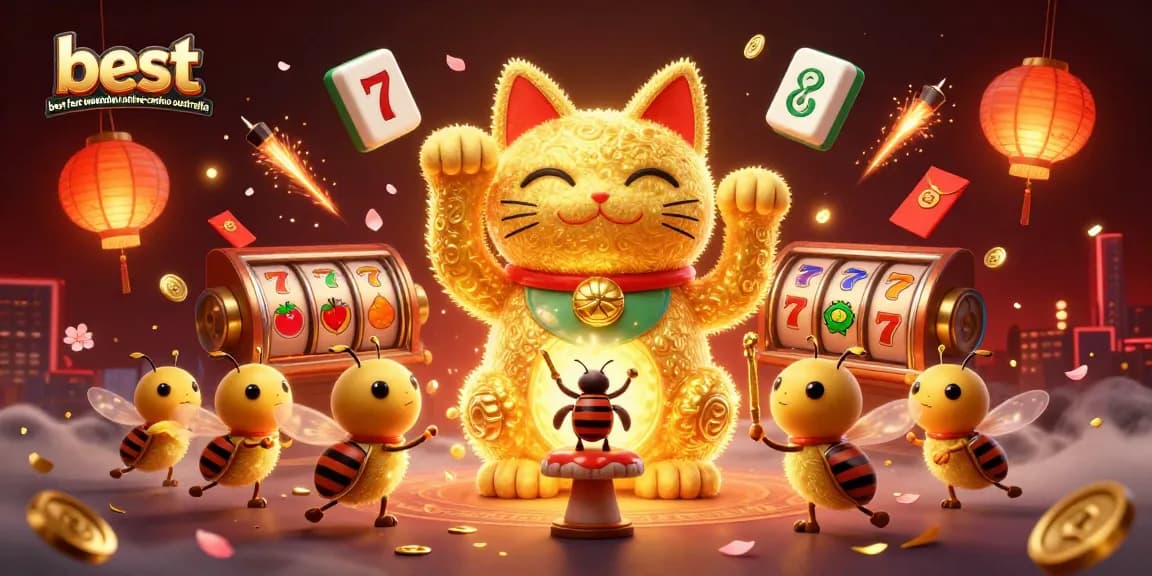 Play at the best fast withdrawal online casinos in Australia with vibrant slots and lucky symbols.