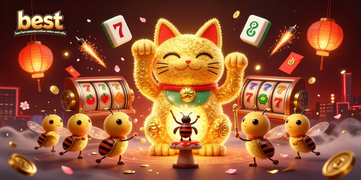 Play at the best fast withdrawal online casinos in Australia with vibrant slots and lucky symbols.