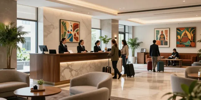 rokok 88 Carter Hotel welcoming hotel lobby designed for comfort and elegance.